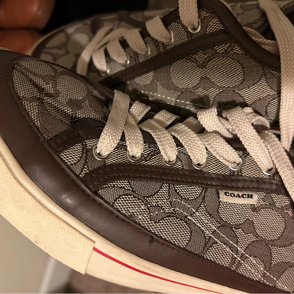Mens Excellent Pre-Owned Condition Coach Brown and Cream Sneakers🥳🥳❌